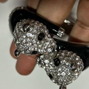 Black and Silver Crystal Panda Bracelet